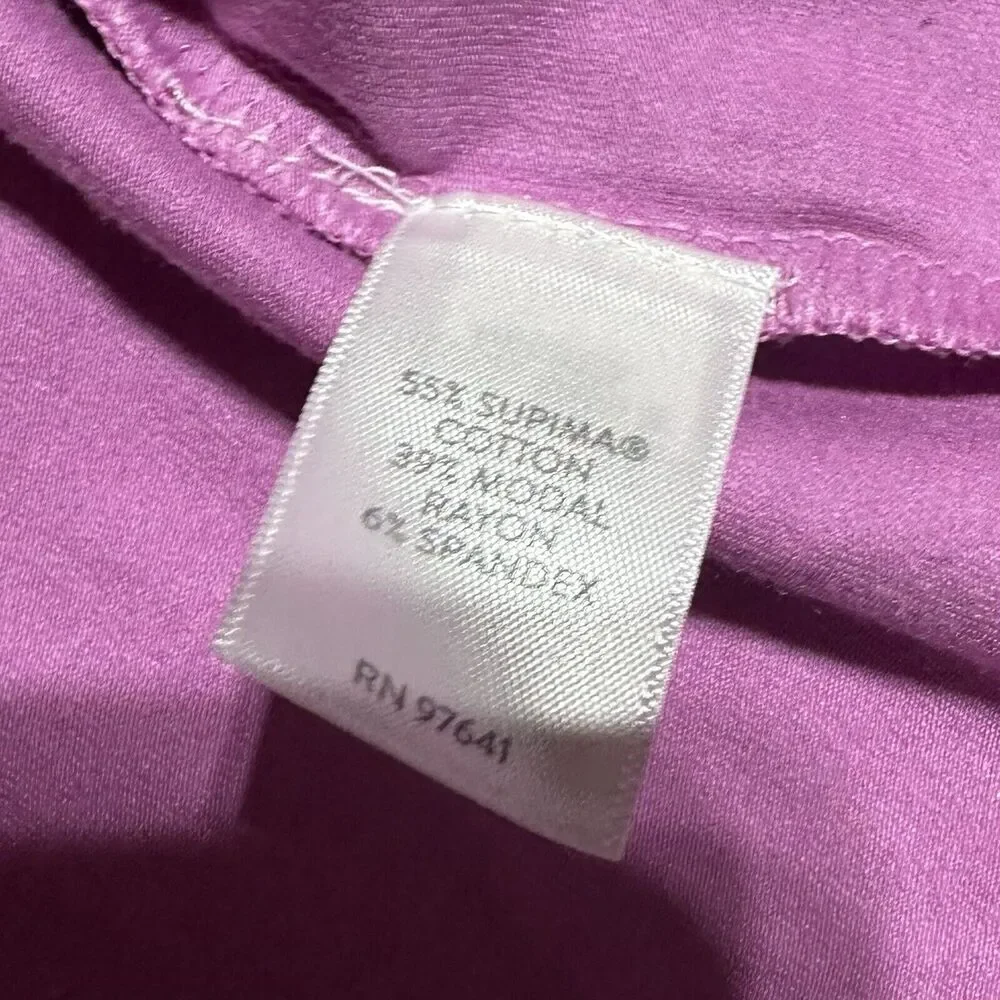 J.Jill Luxe Supima Easy Tee Size XL Womens Top Pink Petunia Boxy V-Neck NWT - Picture 9 of 9